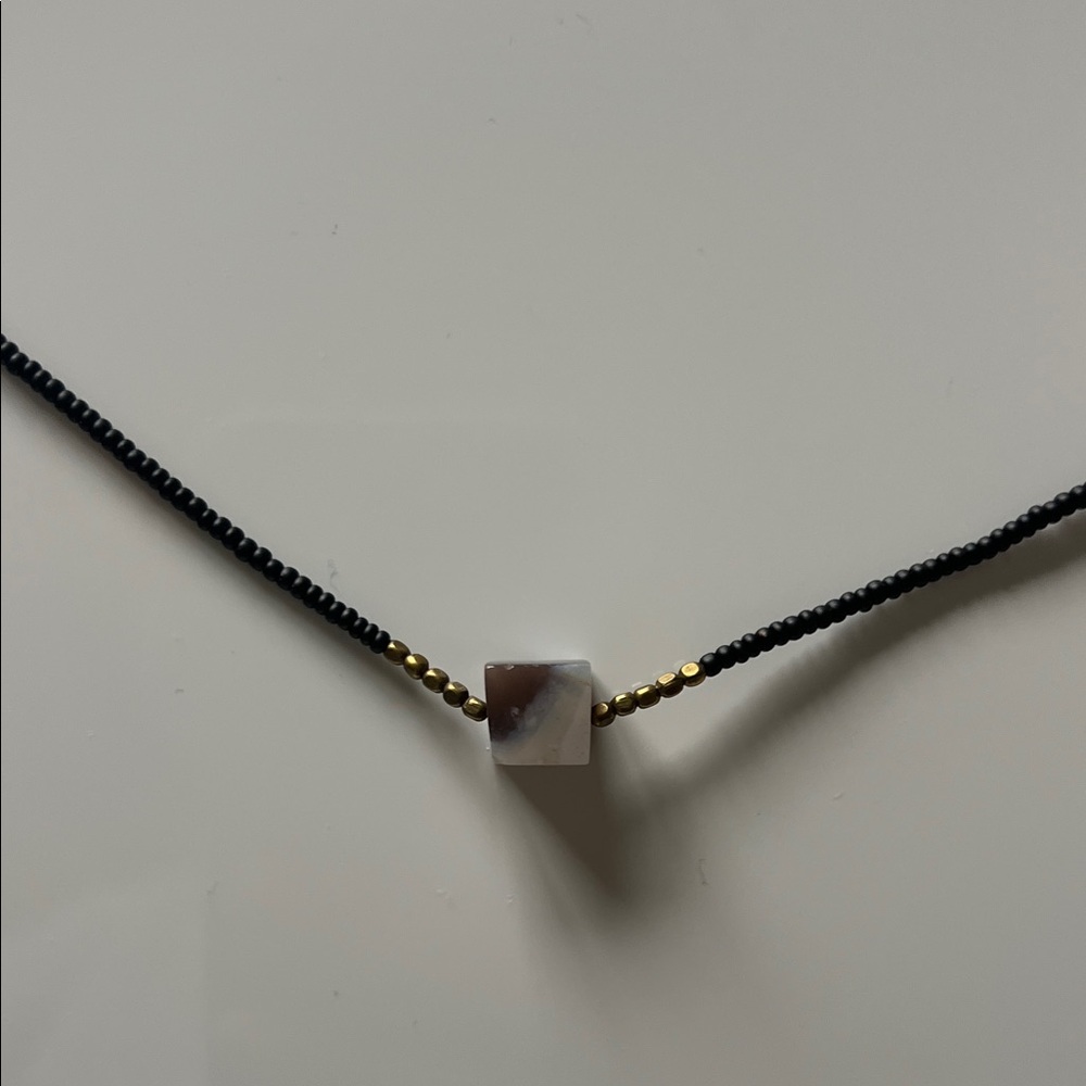 Black and Gold Beaded Necklace